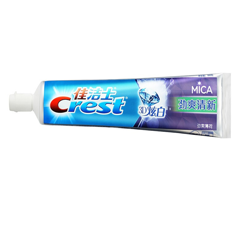 佳洁士(Crest)3D炫白劲爽清新牙膏180克四支装