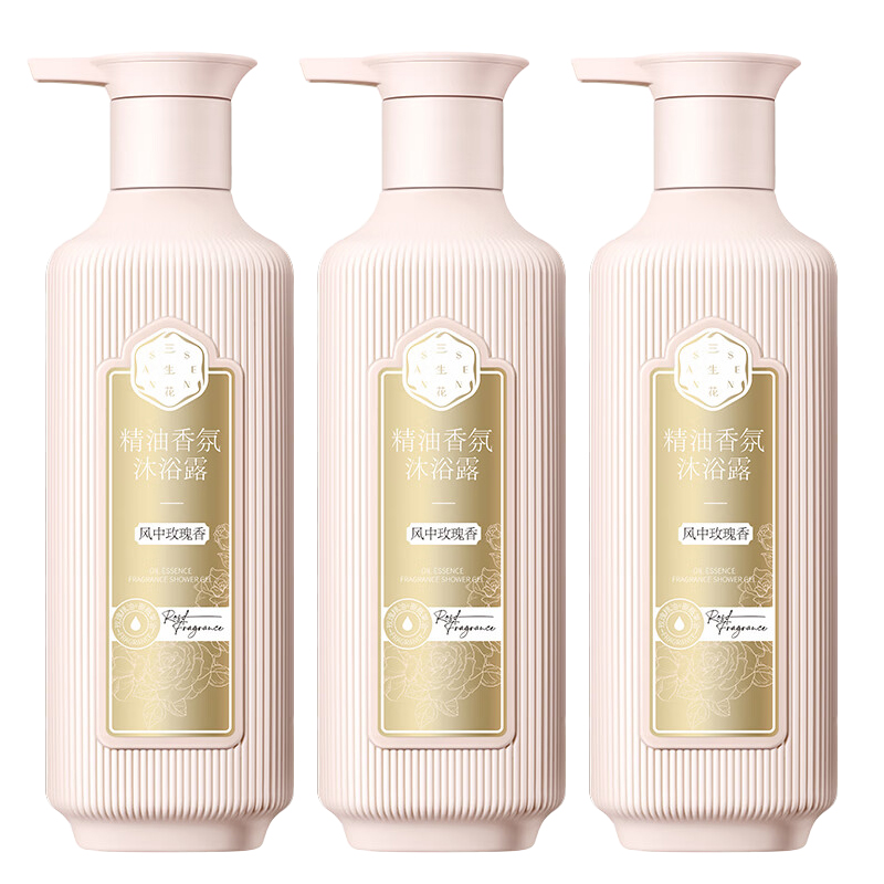 三生花精油香氛护肤沐浴露(风中玫瑰香)500ml*3 SSH-0066高清大图