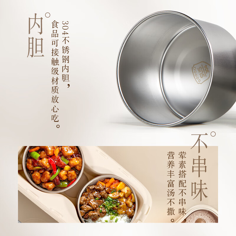 松下(Panasonic)电热饭盒可蒸煮小型保温饭盒上班族热饭神器加热便当盒NF-B21S 白色高清大图