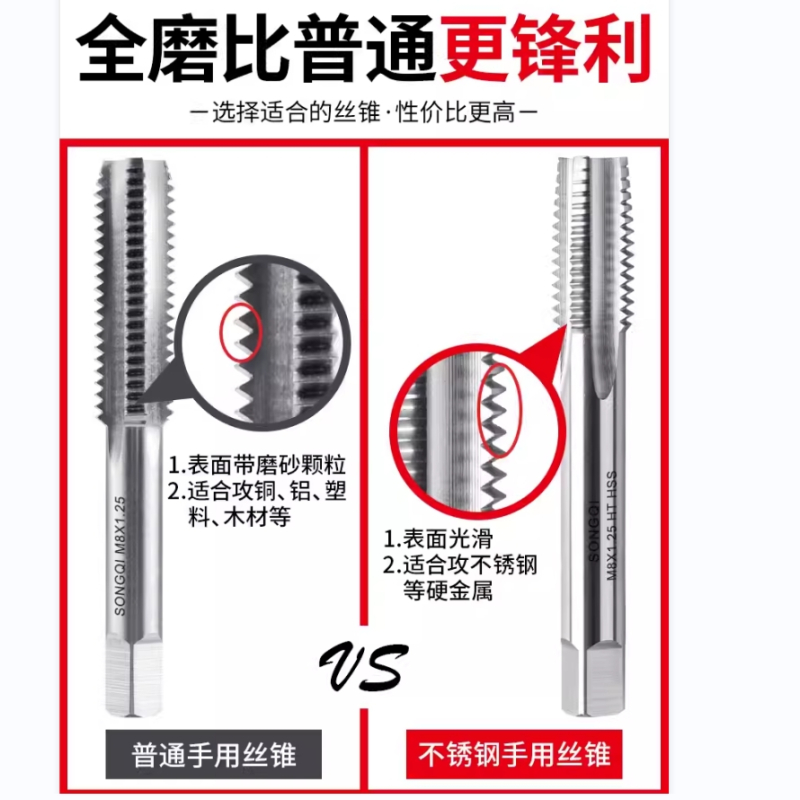 不锈钢丝锥14mm*2.0牙 3只装