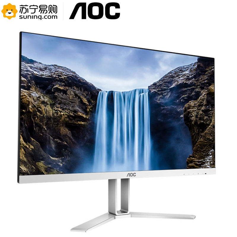 AOC 23.8英寸 AH-IPS广视角 全面屏三边无框设计 高清接口 节能低蓝光不闪屏 液晶电脑显示器 24N1H