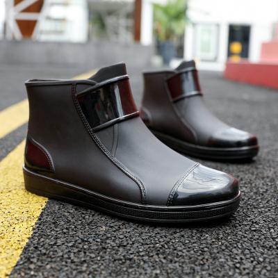 黑色39秋冬雨鞋男时尚胶鞋男士雨靴水鞋男套鞋钓鱼鞋中短筒防水防滑