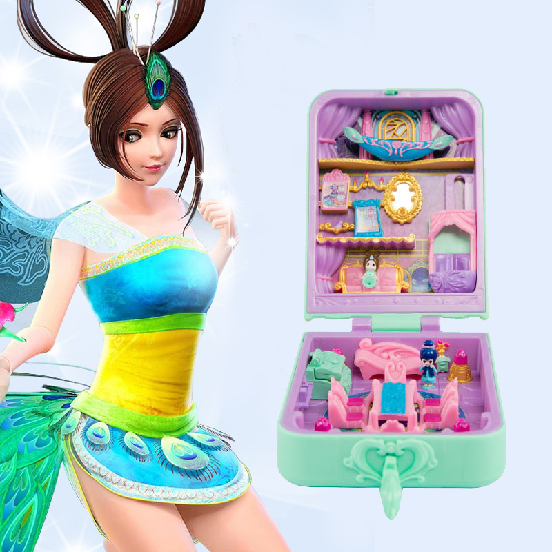 正版叶罗丽宝石盒子女孩发光玩具孔雀冰灵公主花蕾城堡圣殿冰晶宫