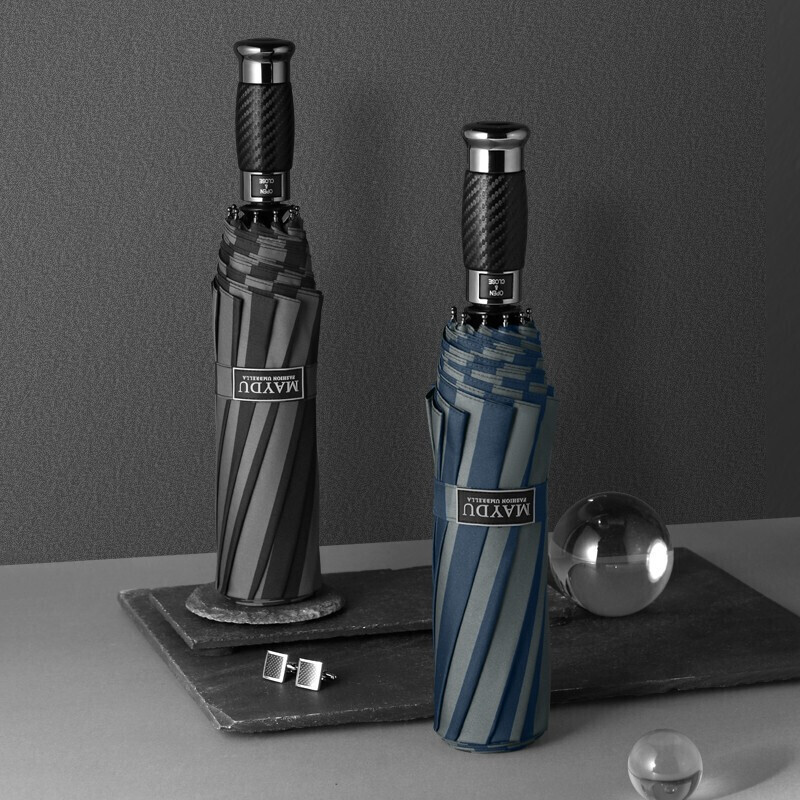 美度 条纹绅士全自动三折雨伞 10骨 晴雨两用 M3392 颜色随机发