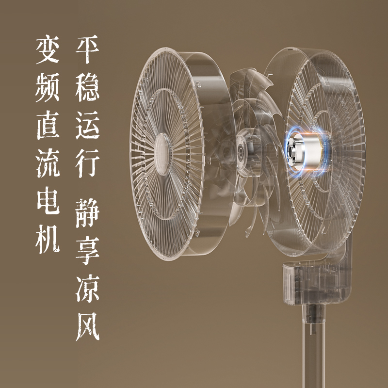 先锋空气循环扇直流变频节能家用立式遥控电风扇落地扇大风力 极简白高清大图