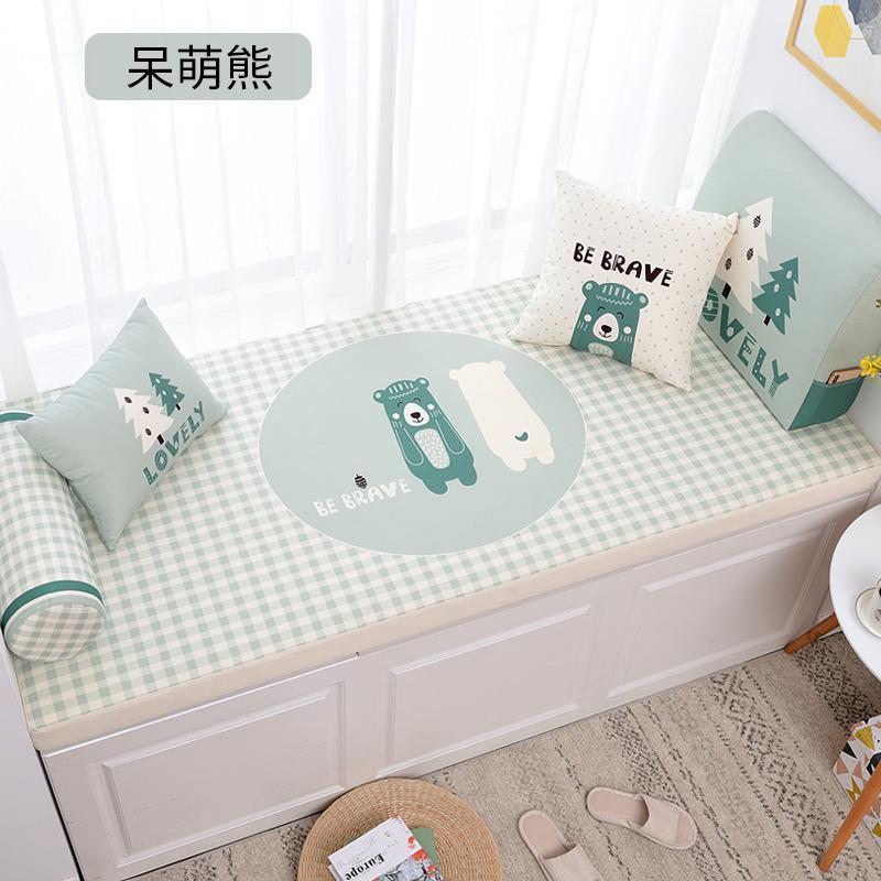 BONJEAN飘窗垫窗台垫榻榻米垫卡座简约现代阳台垫子飘窗台垫四季通用定做 呆萌熊内胆可选：海绵/乳胶