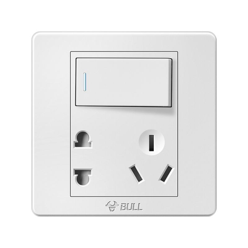 公牛(BULL) 开关插座 G07系列 一开单控五孔带开关插座 单开86型面板G07E333