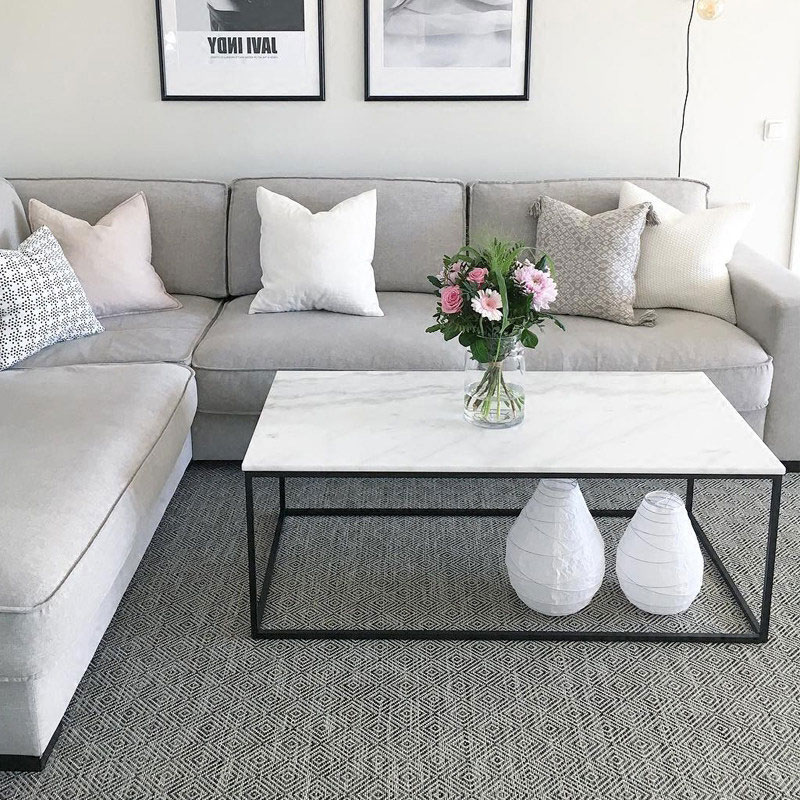 苏宁 金菲罗格 办公家具 会客洽谈大理石茶几 100*50*45长茶几高清大图