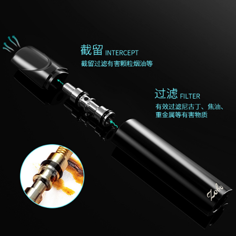 zobo正牌烟嘴可循环清洗型过滤嘴男女士粗中细三用一体烟具净烟器高清大图