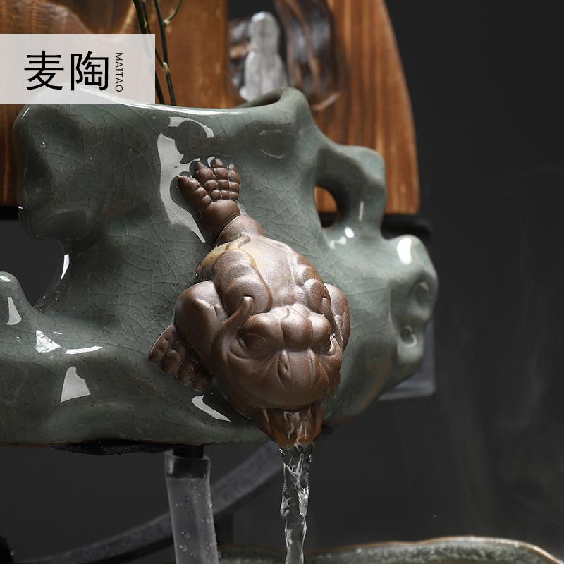美帮汇创意流水器喷泉加湿器轮客厅办公室家居工艺摆件开业礼品高清大图