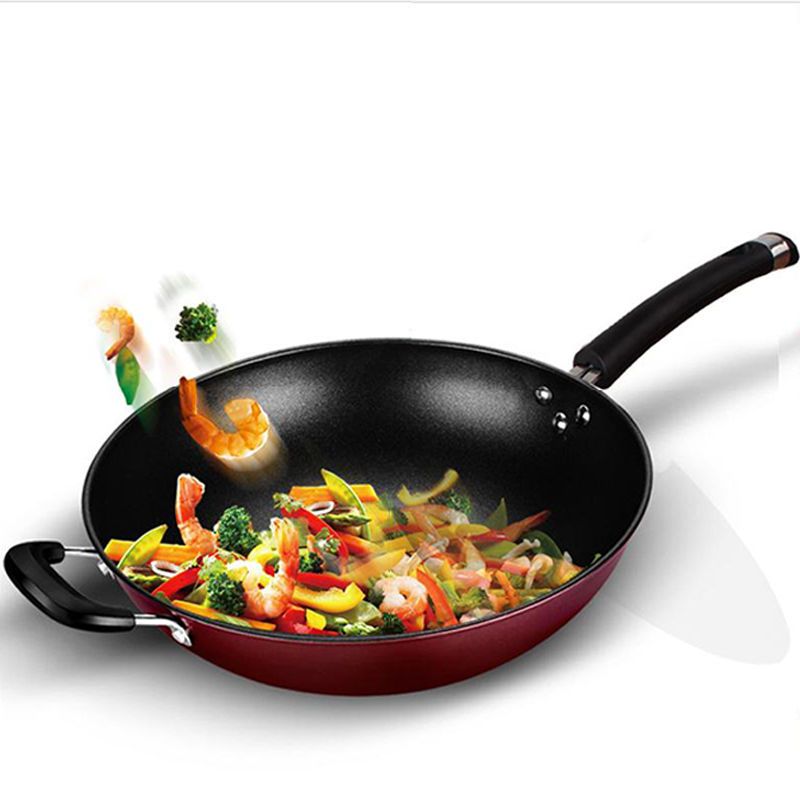 30cm34cm炒锅不粘锅家用无油烟铁锅燃气电磁炉平底锅炒菜锅具|34cm