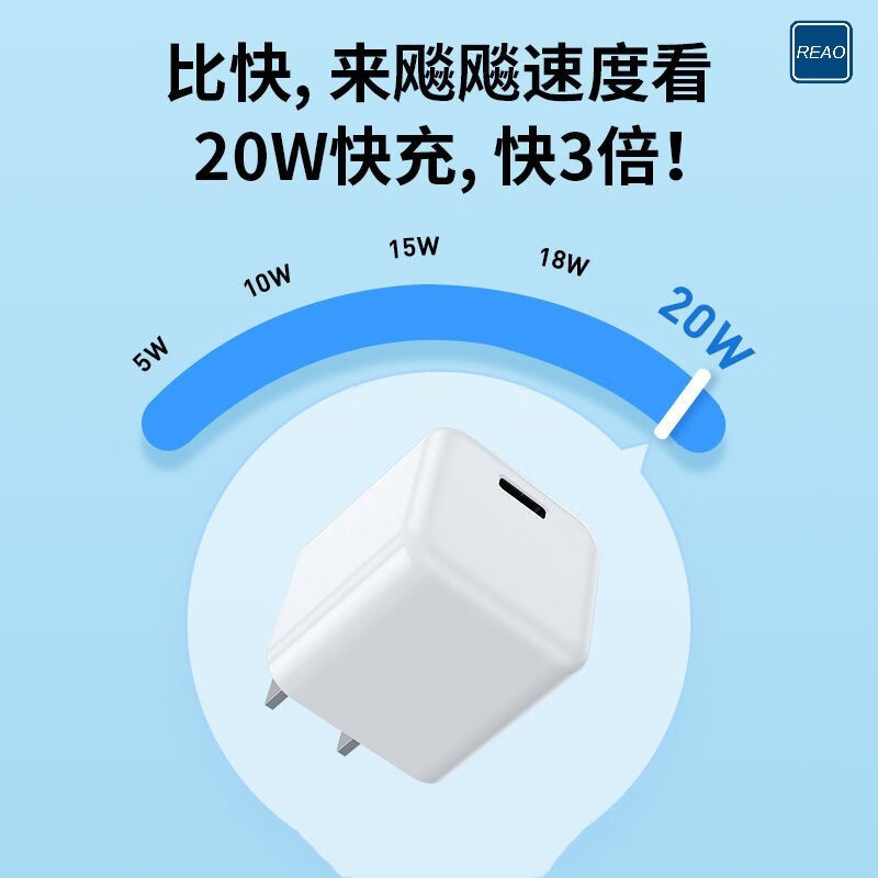 REAO小方块20W快充充电器X22 白色-高清大图