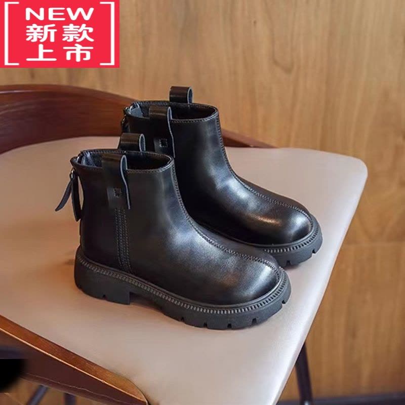 可莉允女童靴子2022年秋冬季新款儿童马丁靴宝宝加绒二棉短靴女童鞋图片