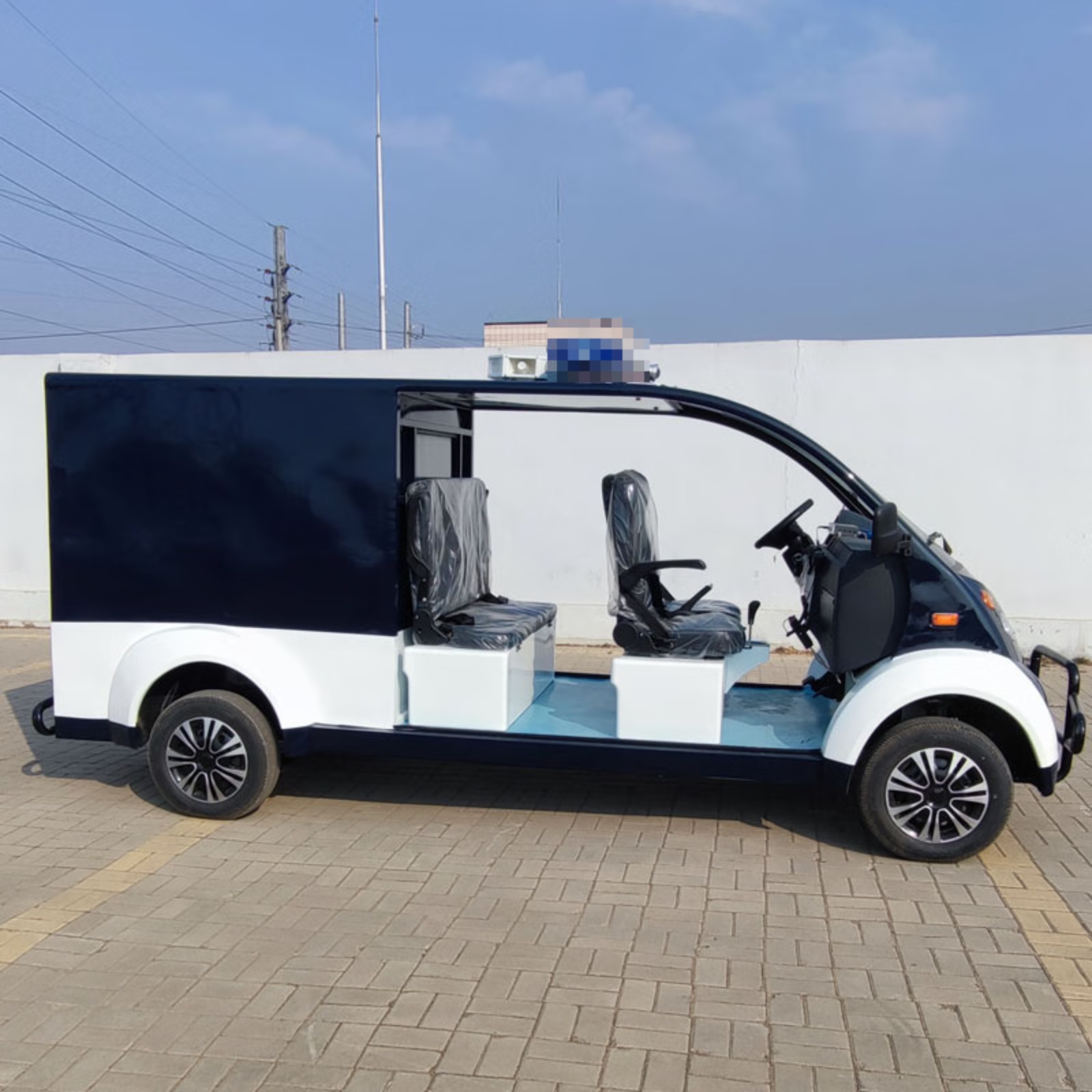 龙云天盾双排5座电动巡逻车厢货四轮观光车拉货物业保安巡查车载货搬运车景区校园巡视车转运车 敞篷高配