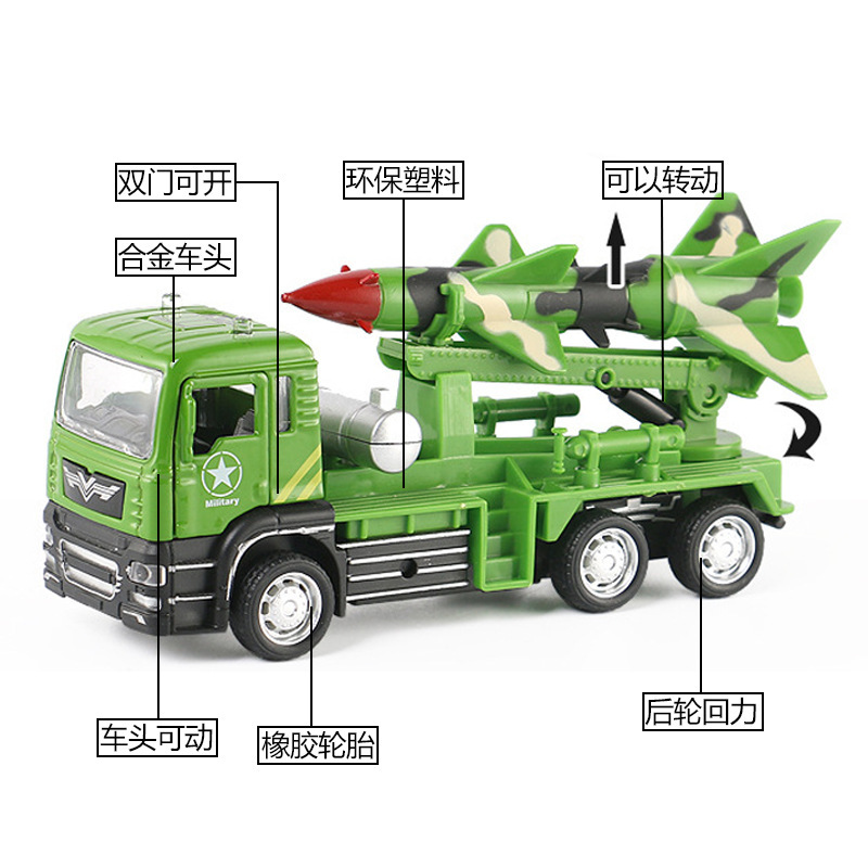【1个装】军事系列合金战车玩具模型1:55 导弹车 火箭车 货运车任选一款