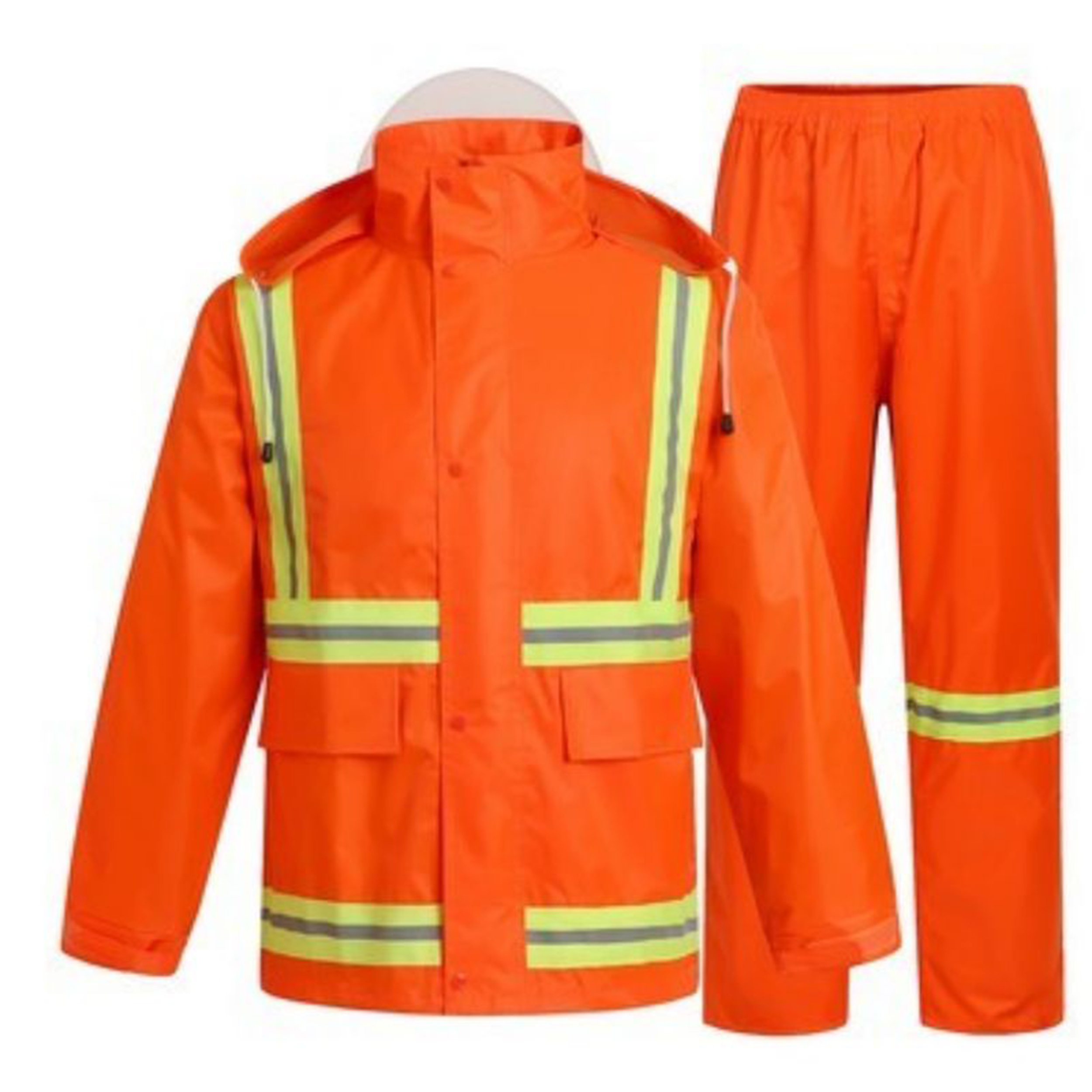 单人工作雨衣男双层反光雨衣新式交通成人摩托车骑行防水保安巡逻 新式环卫 XXL