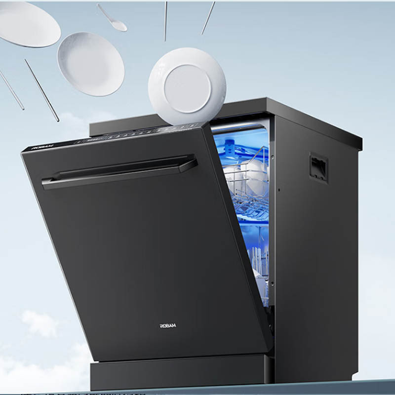 老板(Robam)[落地款]F80D黑洗碗机15+1套去重油污嵌入式热风烘干消杀168h长效存储洗消一体家用独立式分层洗