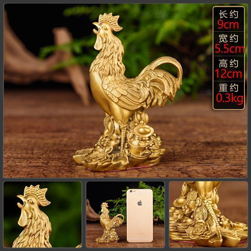 家柏饰(CORATED)铜公鸡摆件铜 金钱福字鸡金鸡报晓公鸡模型鸡摆件大公鸡高清大图
