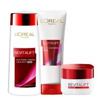 【保税现发】欧莱雅(L'OREAL)面部护肤套装 保湿补水 化妆品 复颜抗皱四件套装 洗面奶+爽肤水+日霜+眼霜