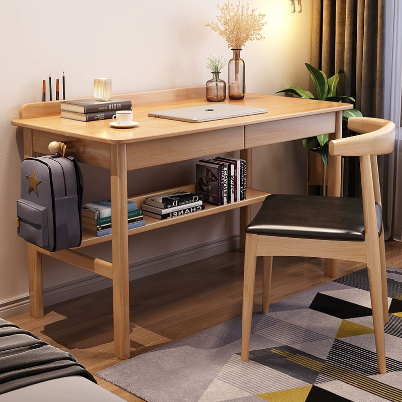 白蜡木全实木书桌