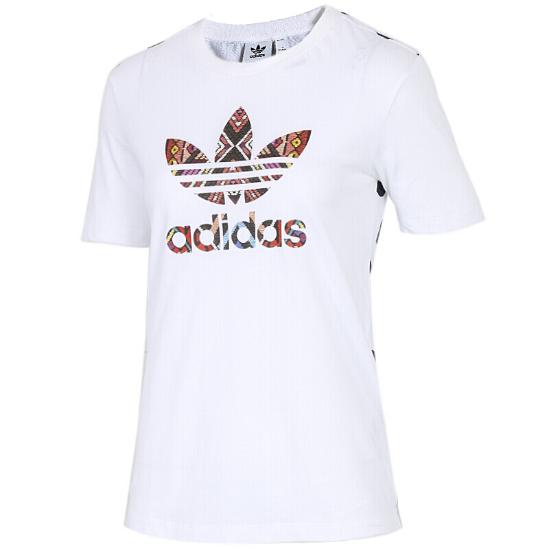 Adidas/阿迪达斯 女子 三叶草 2018新款短袖T恤透气舒适休闲运动上衣CY9260 C