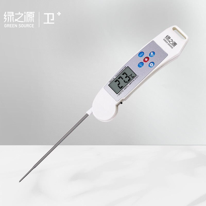 绿之源 多功能折叠式食品温度计 婴儿奶温计家用浴室高精度水温计厨房食物用油温计湿度计温湿度表Z-0794