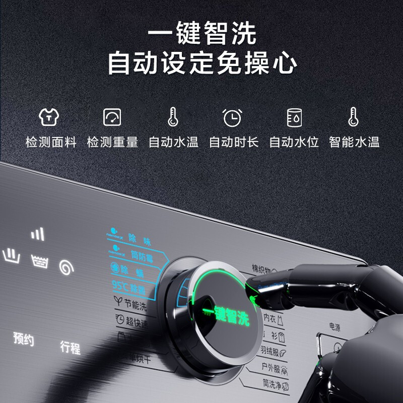 松下(Panasonic)滚筒洗衣机全自动 10kg超薄洗烘一体机 纳诺怡除味护衣 XQG100-SD139