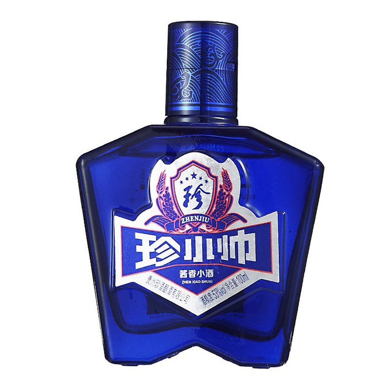 贵州珍酒 珍小帅(蓝瓶)53度 100ml*24 箱装酱香型白酒 高度白酒