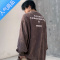 喻娄潮流ins美式街头做旧长袖T恤男圆领复古水洗宽松百搭情侣卫衣