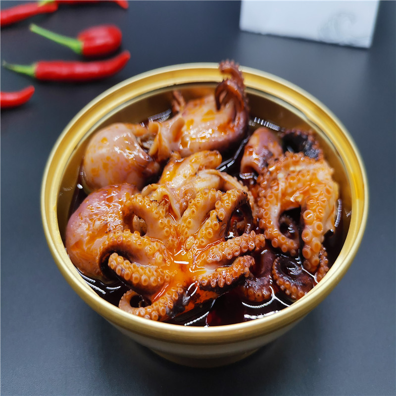 香辣小海鲜熟食即食罐装组合 150克*6 即食罐头小吃下饭菜 香辣鲍鱼扇贝肉蛤蜊肉大虾东风螺小章鱼 六罐价