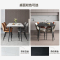 全友家居现代简约岩板餐桌轻奢餐桌椅双层台面金属框架餐桌软包餐椅餐厅家具