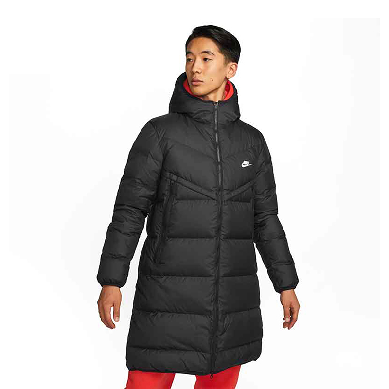 nike 对比色品牌logo印花纯色连帽羽绒服 男款 黑色 dv1134-010