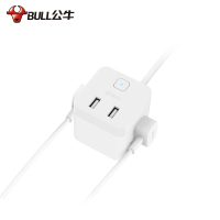 公牛(BULL)GNV-UUB122全长1.5米2孔+2USB小魔方USB总控开关插座插线板插排排插接线板白色