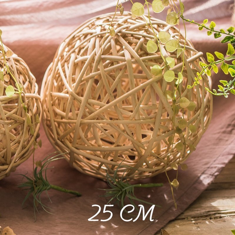 柳编球 挂件摆件装饰品 手工艺品 藤球 25cm_175