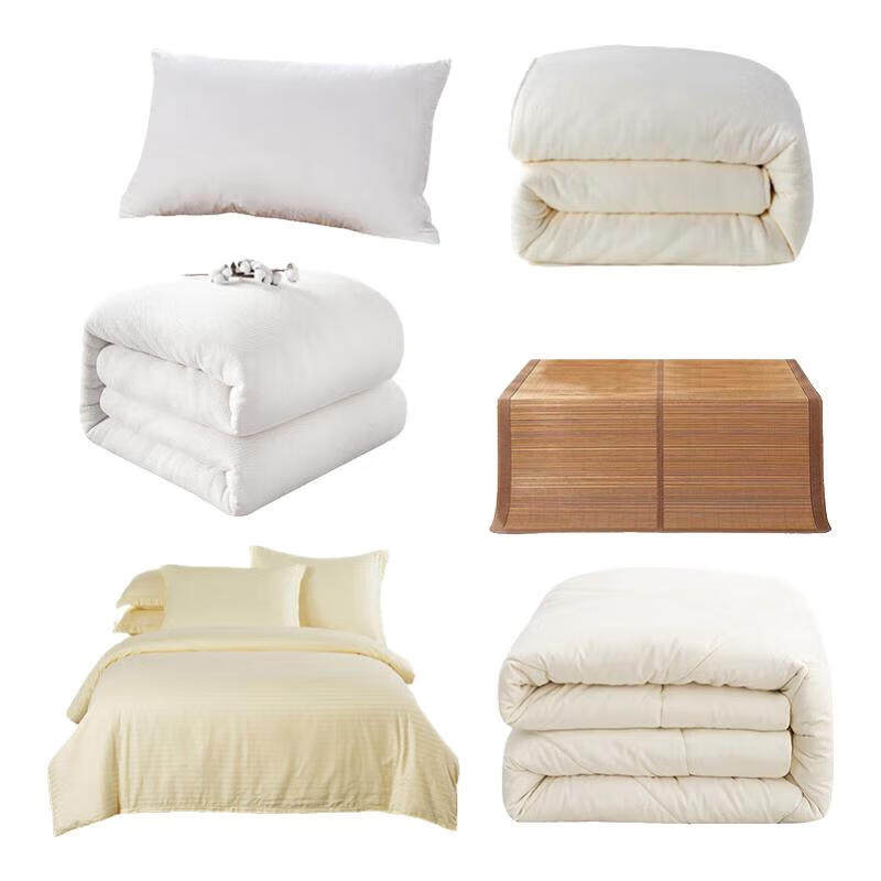 是尚 床上用品米黄色8件套(床单 被套 枕套 枕芯 空调被 冬被 凉席 垫被 )一套高清大图