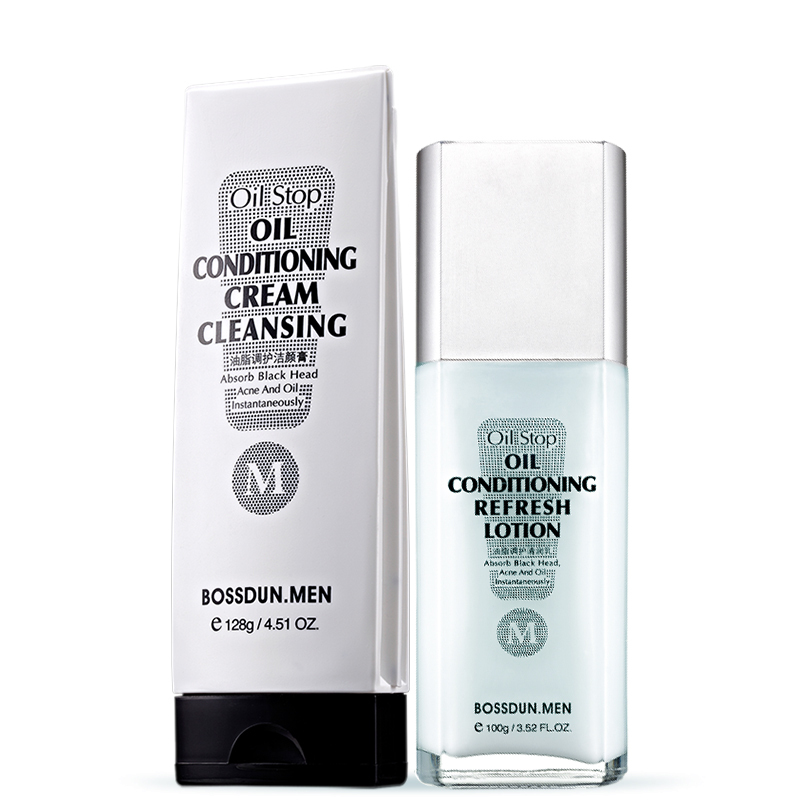 波斯顿 油脂调护保湿+控油2件套装洗面奶128g+乳液100ml