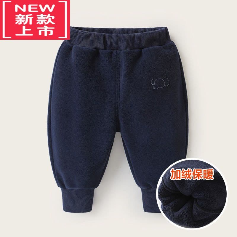 可莉允婴儿衣服奧粒绒长裤子加厚冬装秋冬儿童男童女宝宝保暖小童休闲裤保暖裤图片