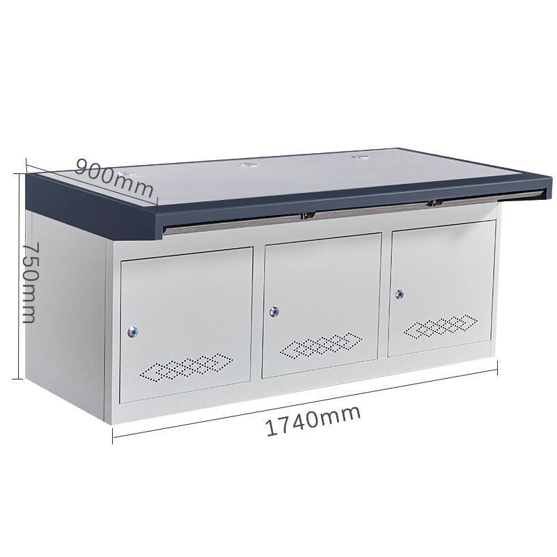 创世人 办公家具机柜三联操作台监控室中心监控台监控操作台调度控制台高清大图