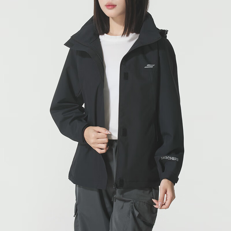 斯凯奇(Skechers)女装新款运动服健身训练潮流时尚舒适透气休闲夹克外套P425W219-0019 ZP P425W219-03K8/黑色 S