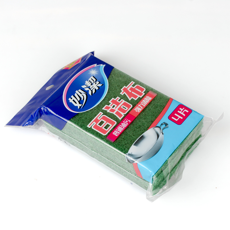 妙洁百洁布厨房家务清洁百洁布洗碗布刷锅去污组合百洁布4片装百洁布(3包/12片)11cm*7cm高清大图