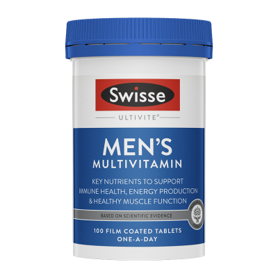 澳洲Swisse瑞思男士综合复合维生素片剂 100片 1瓶装 多维植物精华营养 澳大利亚进口