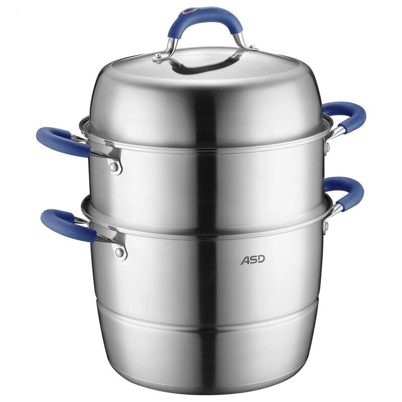 爱仕达(ASD)蒸锅304不锈钢锅不串味三层玻璃 燃气电磁炉通用蒸笼 32CM ZS32E1Q高清大图