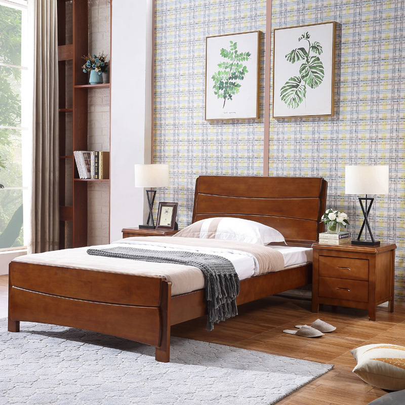 榭邦xbn办公家具实木床1米胡桃色