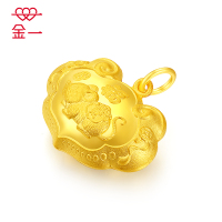 金一 足金精品百福鼠年锁包黄金吊坠送宝宝送小孩金首饰礼物（计价）ABB020