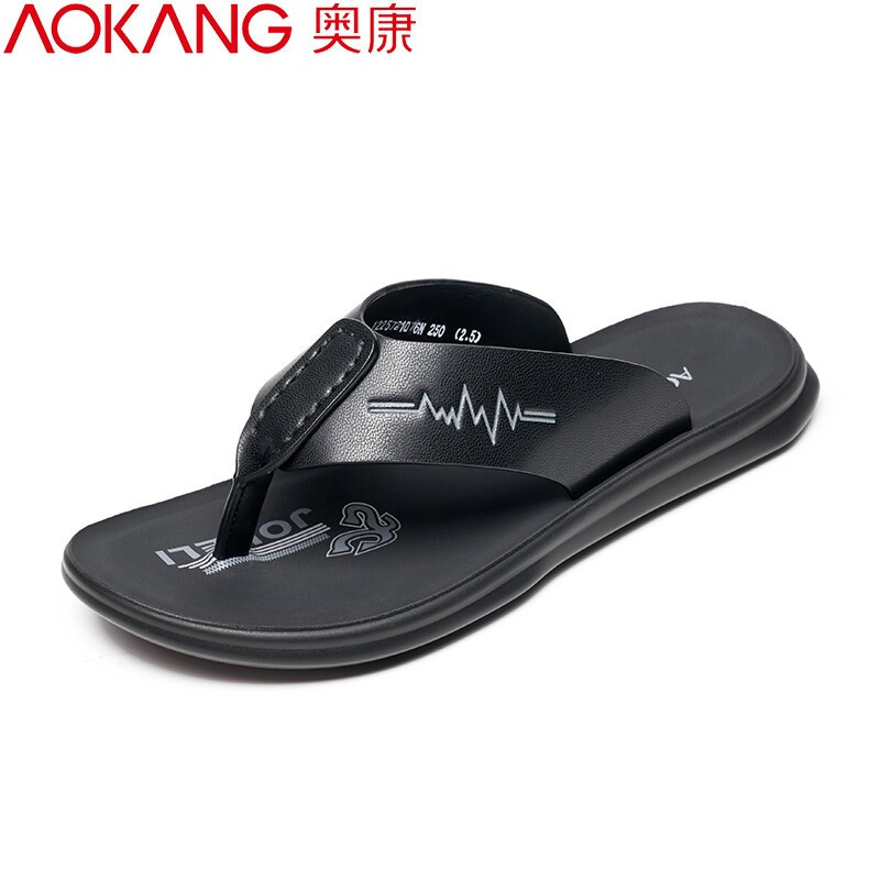 奥康男士拖鞋夏季凉鞋外穿透气夹趾拖室外防滑凉拖鞋