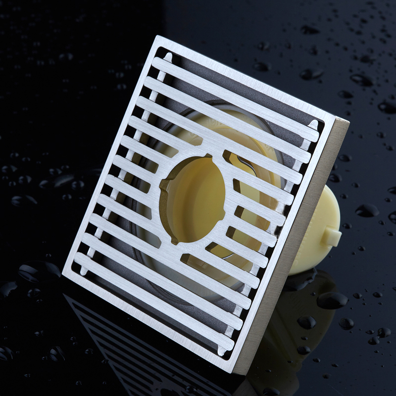 潜水艇地漏 亚光亚银拉丝面全铜防臭洗衣机面盆地漏ltk50-10x