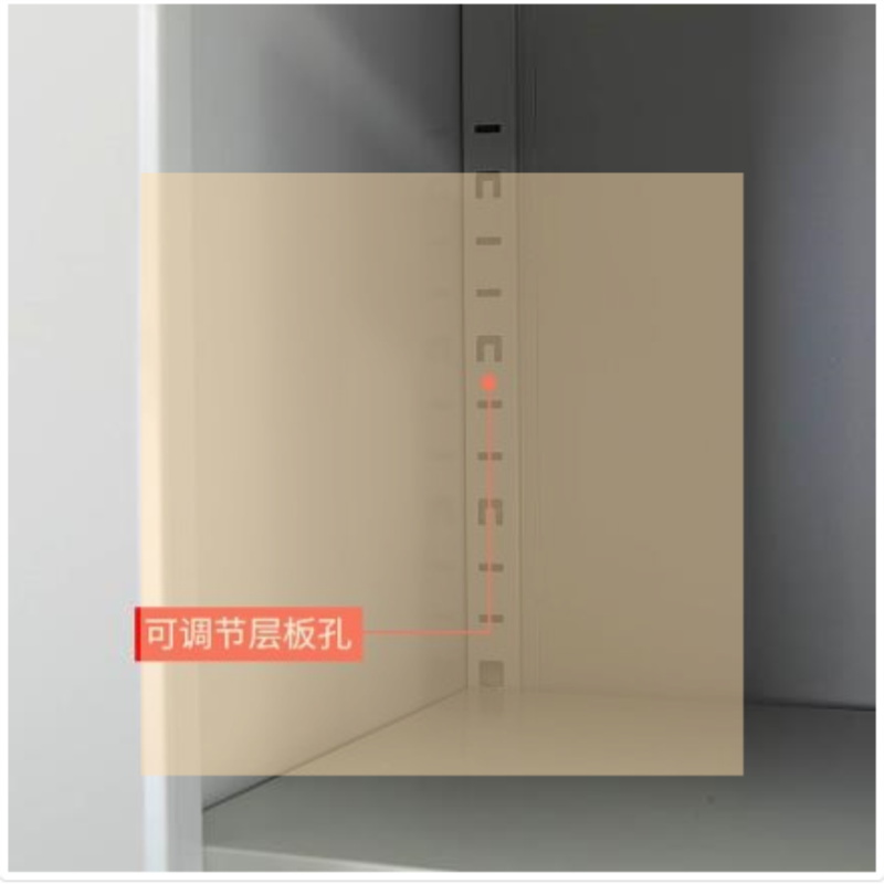 递乐(DiLe)玻璃门文件柜更衣柜铁皮柜灰白色 隔板4块