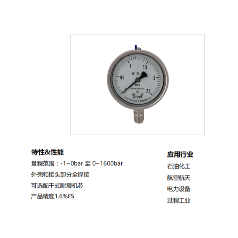 ZIVE 工业压力表ZIVE-1306462高清大图