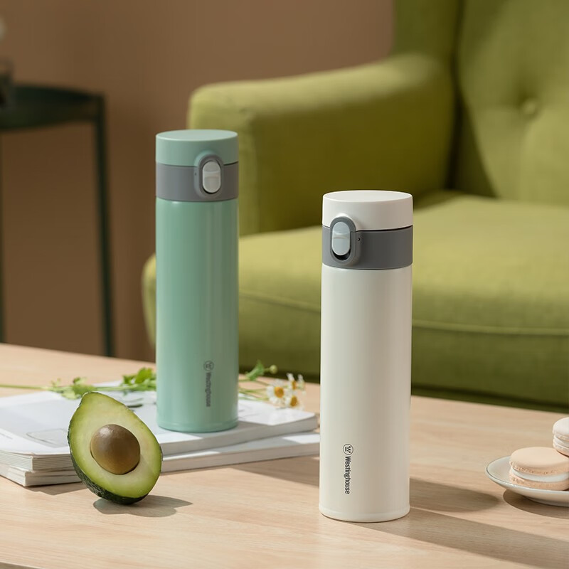 西屋 轻享弹跳保温杯400ml-云杉绿WB401-GN