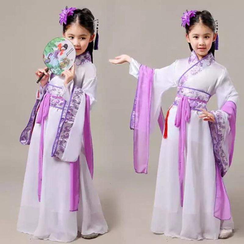 八岁小女孩古装公主衣服儿童仙女服汉服女古代衣服古筝演出汉服舞台